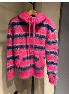 Pink mohair hoodie