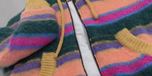 Load image into Gallery viewer, Rainbow mohair zip up hoodie
