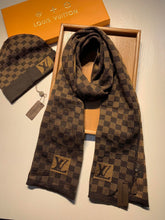 Load image into Gallery viewer, Damier beanie and scarf
