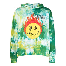 Load image into Gallery viewer, Tie dye palm flame skull hoodie
