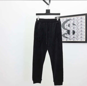 Black monogram tracksuit velour