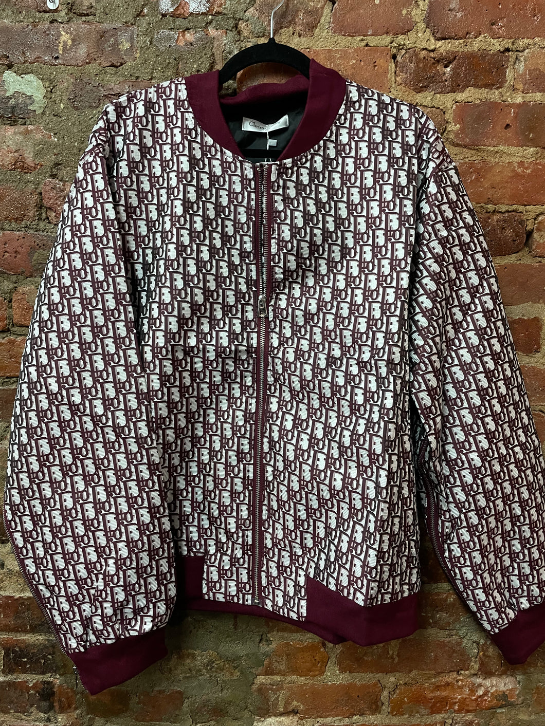 Dior bomber maroon zip up