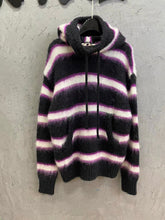 Load image into Gallery viewer, Black purple hoodie mohair
