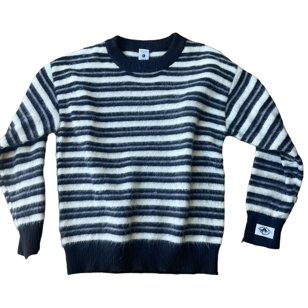 Mohair stripe black and white sweater