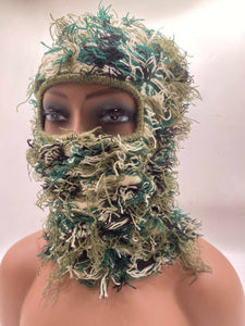 Distressed knitted balaclava